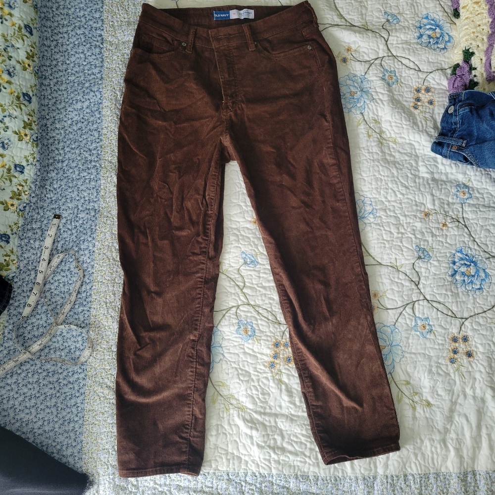 Old Navy High Rise OG straight Size 10 Corduroy Brown
